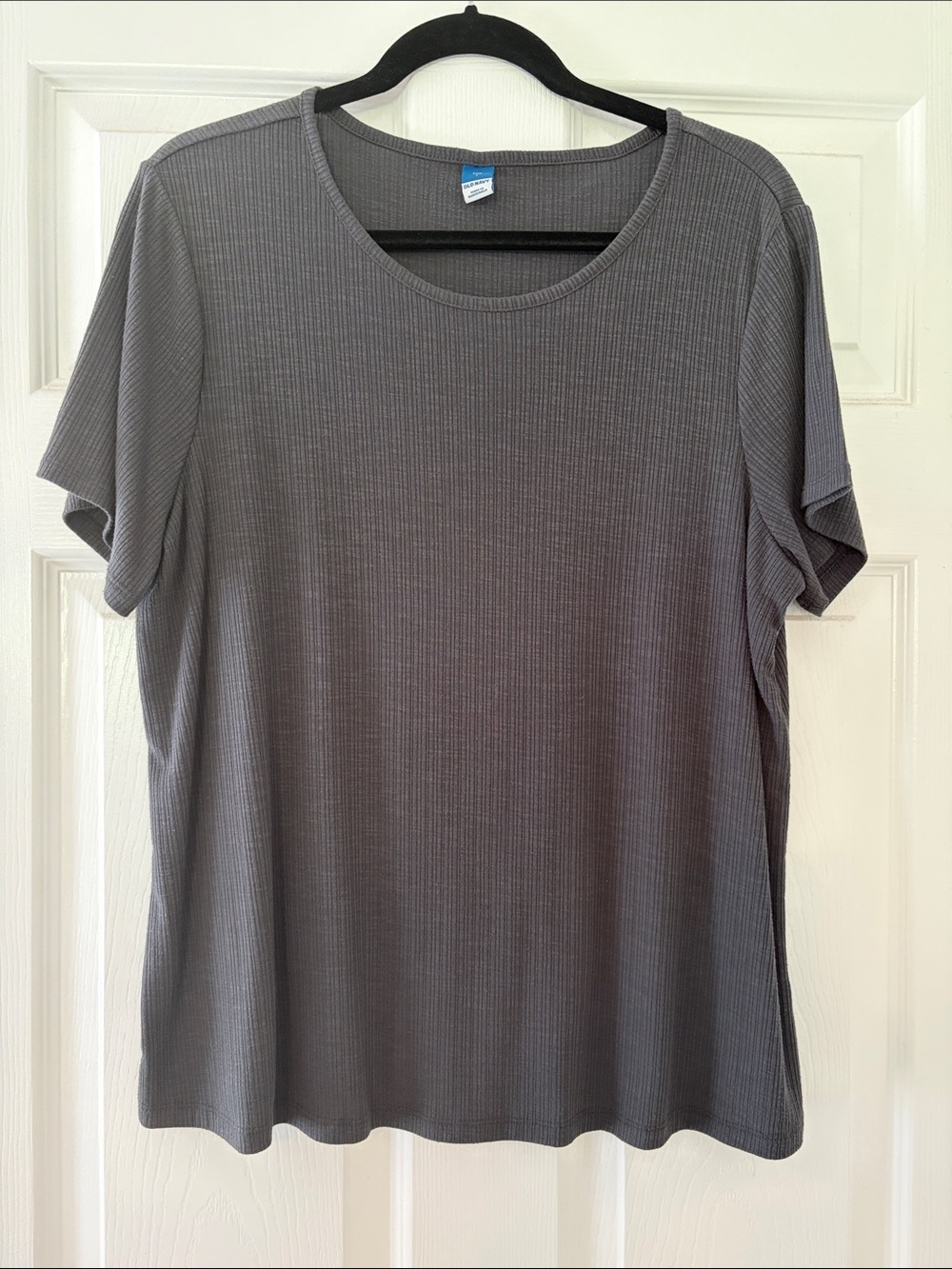 Old Navy Women's Ribbed Short-Sleeve Tee - Dark Gray